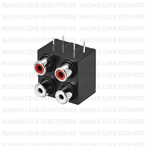 Rca Socket 4 Pin Pcb Panel Mount 4 Rca Socket Female Jack - Color: Black