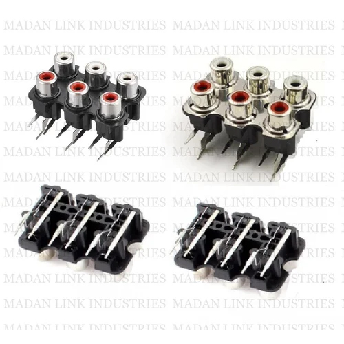 RCA Socket 6 pin Panel Mount 6 RCA Socket Female Jack
