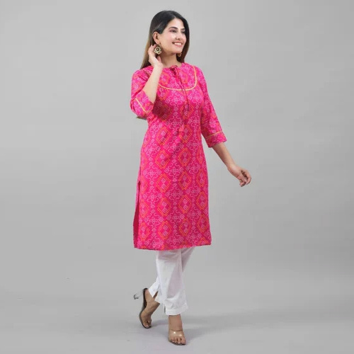 Ladies Floral Printed Kurti Pant Set - Feature: High Quality