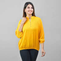 Ladies Rayon Top - Various Sizes, Vibrant Yellow Color, Modern Style, Easy Care, Summer Essential