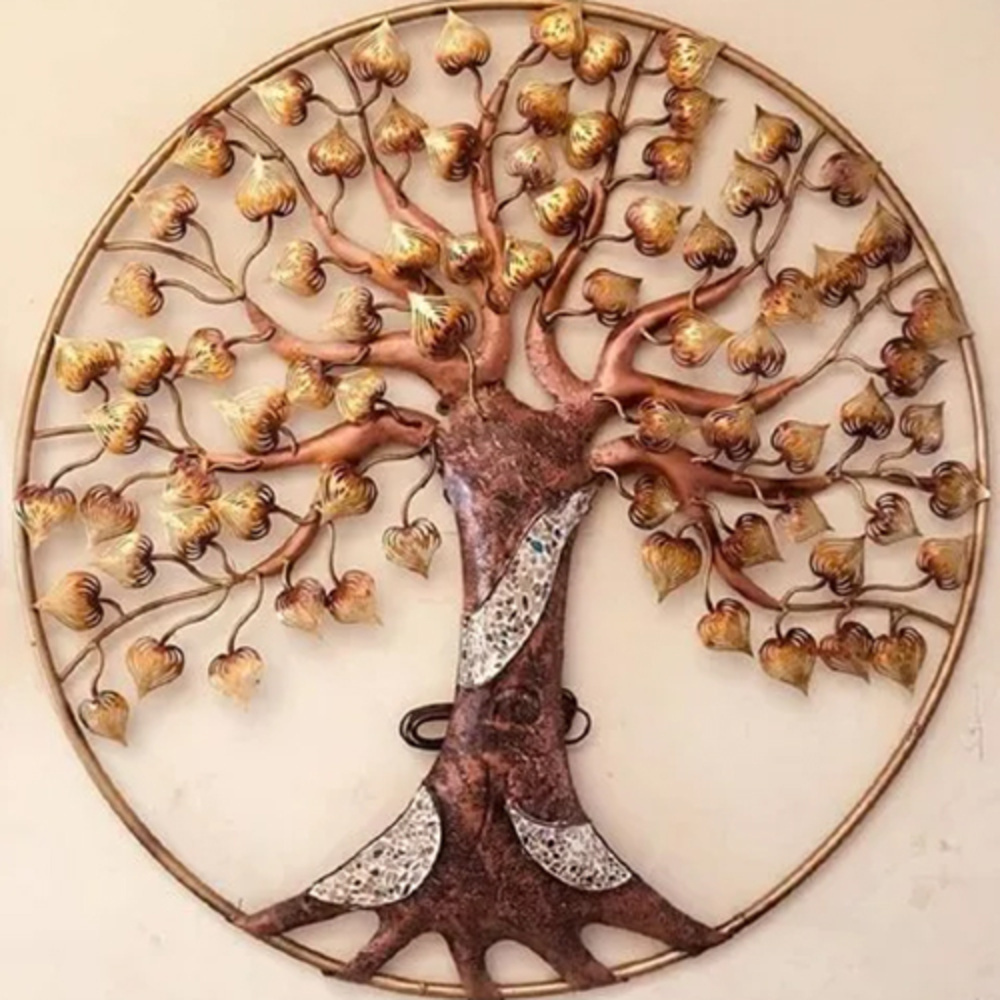 36 Inch Metal Tree Wall Decor - Color: Brown