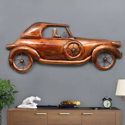 Car Wall Decor - Color: Golden