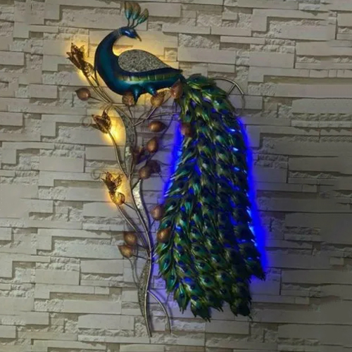 Metallic Peacock Wall Decor - Color: Green