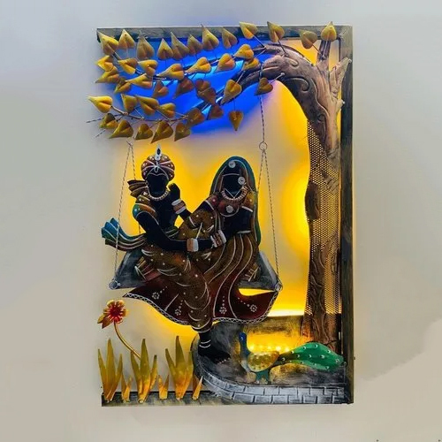 LED Radha Krishna Jhula Wall Decor