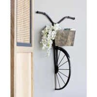 Metal Cycle Basket Wall Decor - 30x14 Inches | Brown Metal, Moisture-proof, Easy To Clean, Indian Style