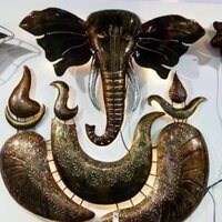 Iron Ganesha Wall Decor - Color: Silver