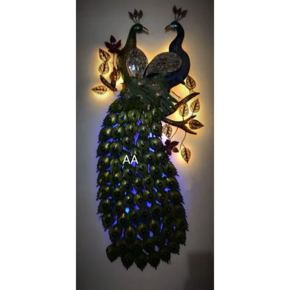Decorative Metal Peacock Wall Art - Color: Purple