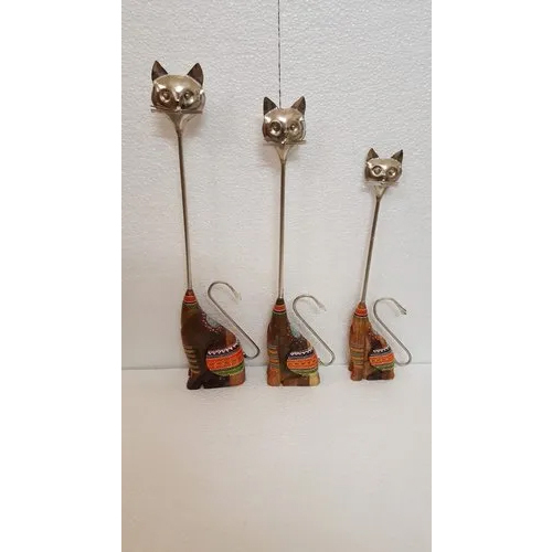 Wooden Metal Cat Set