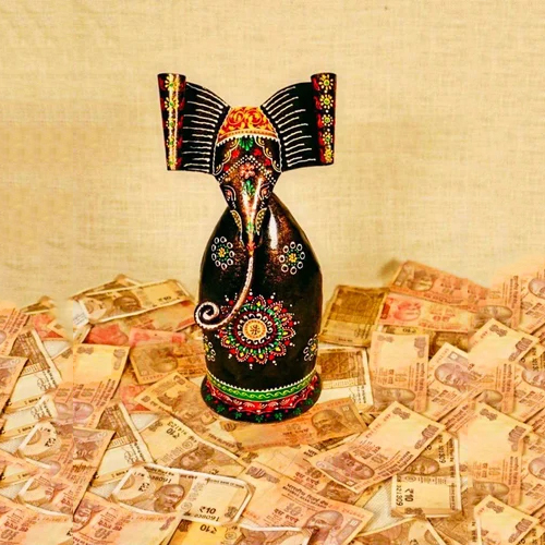 Hand Painted Ganesha Piggy Bank