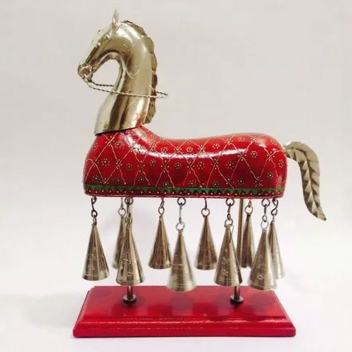 Wooden Iron Bell Horse