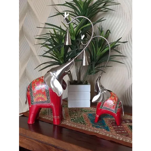 Wooden Iron Elephant Set