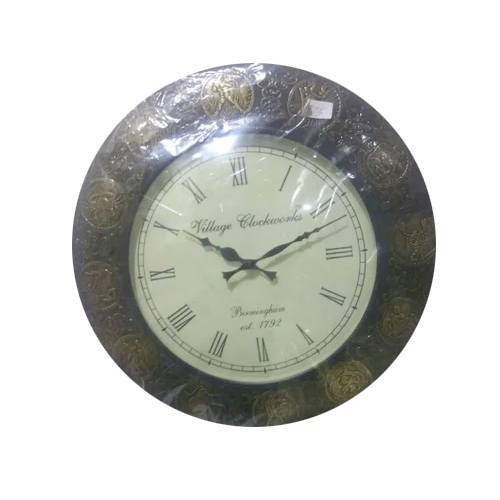 Wooden Handcrafted Clock - Color: Brown