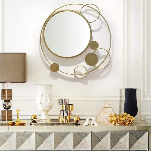 Iron Glass Mirror - Color: Golden