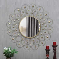 Iron Mirror For Home - Color: Golden