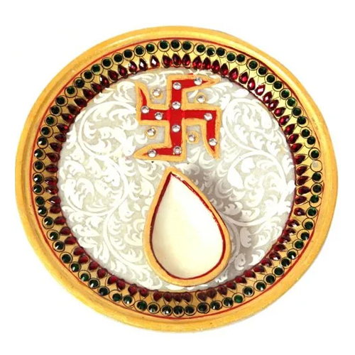 Marble Round Pooja Thali