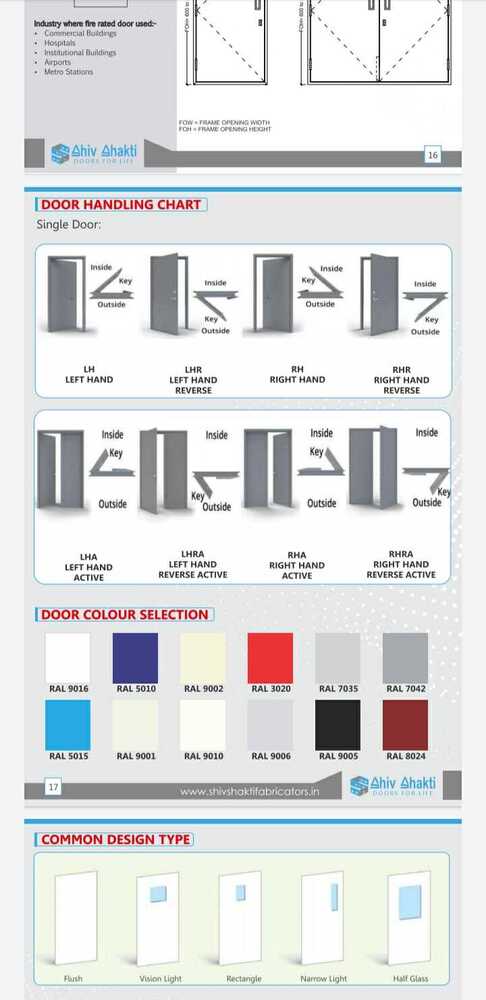 Color Coated Fire Rated Steel Door