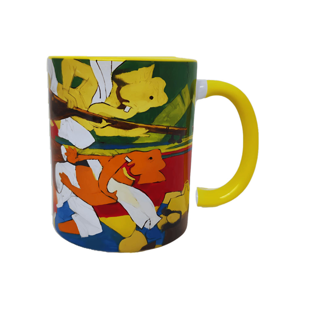 Three  tone yellow ceramic mug