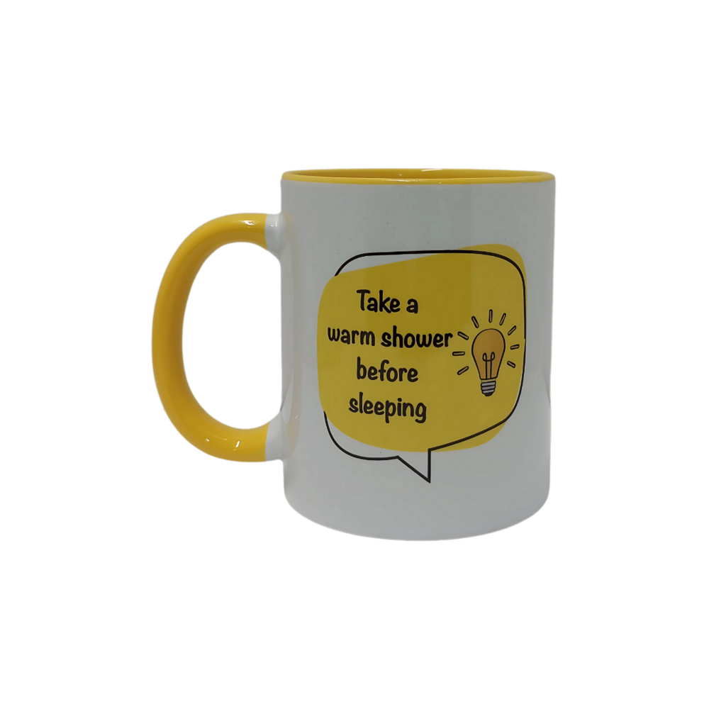 Personalized Ceramic Mug - 11oz Capacity, Three-tone Yellow Design | Customizable Glossy Finish For Logos And Artwork, Perfect For Gifting And Promotional Events