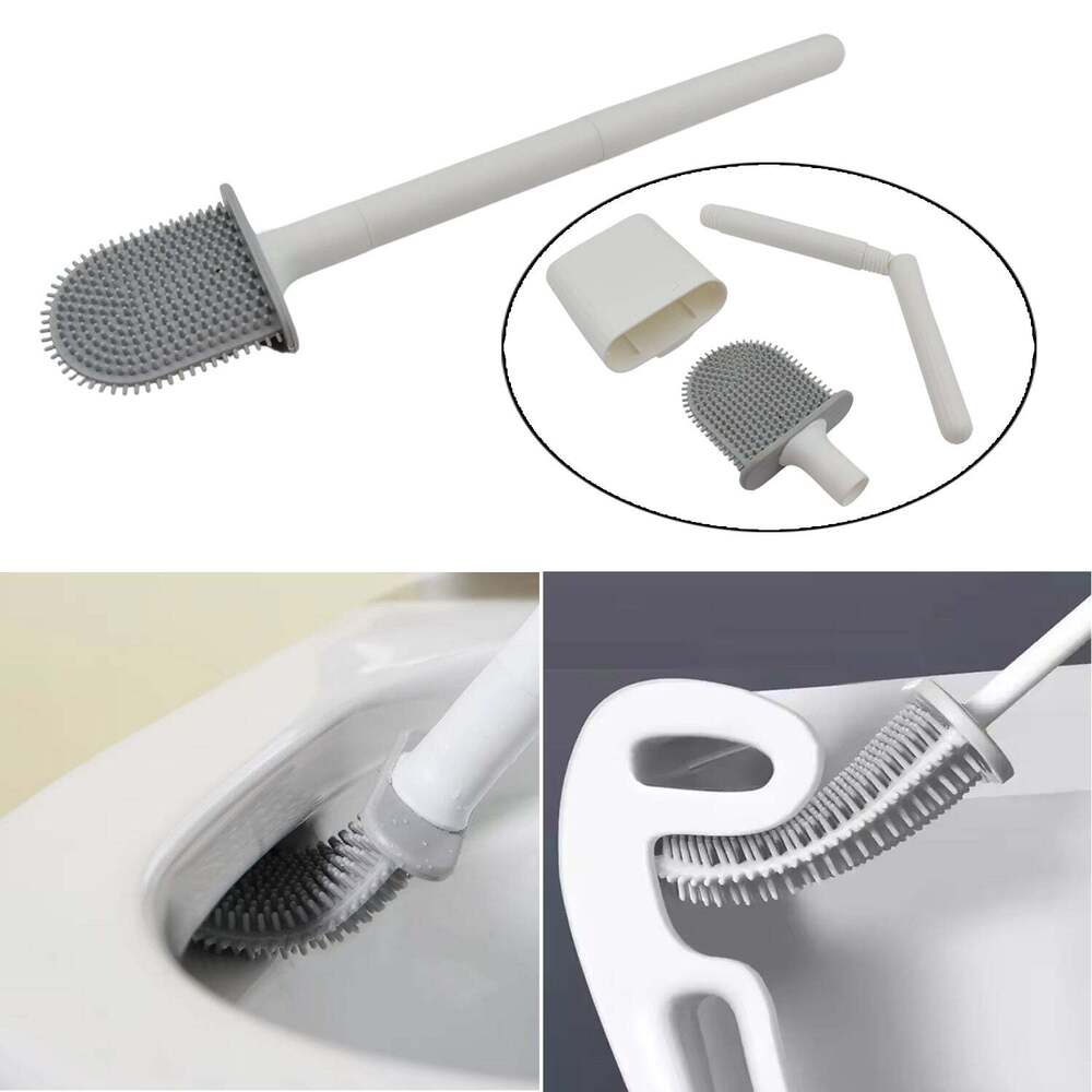 Portable Silicone Toilet Brush with Holders