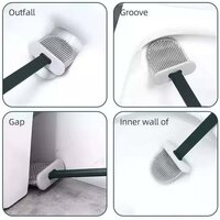 Portable Silicone Toilet Brush with Holders