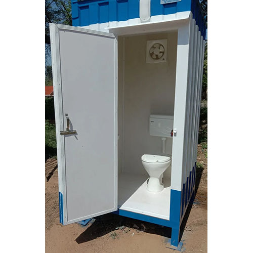 Ms-Gi Indian Type Portable Toilet - Color: White & Blue