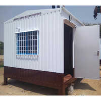 Portable Office Container - High-quality Steel, Waterproof Hylum Sheets, 10x10 Feet | Pvc Door, High Wind Resistance, Sleek White Design, 1 Tonne Floor Load Capacity
