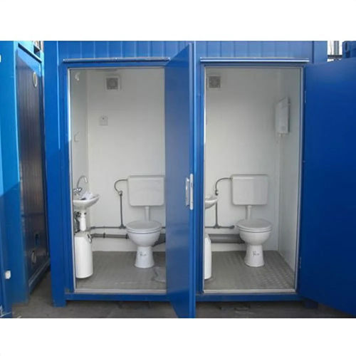 Rectangular Mild Steel Toilet Cabin - Color: Blue