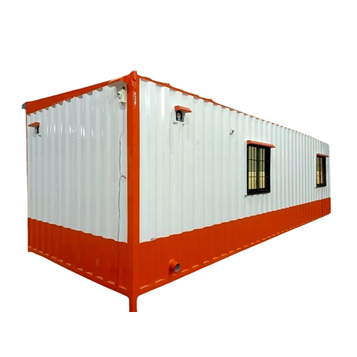 Mild Steel Portable Cabin - Color: White & Orange