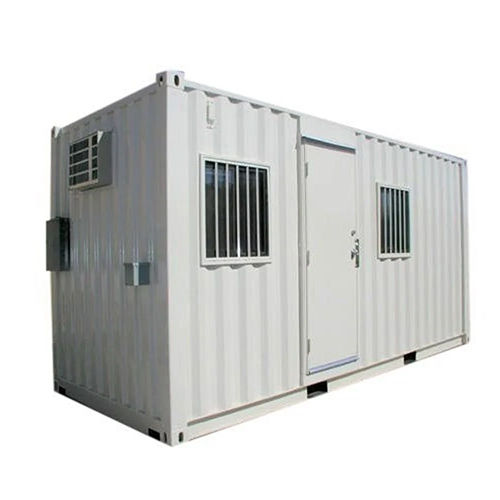 Ms-Gi Pre Fabricated Portable Office Cabin With Attached Toilet - Color: White