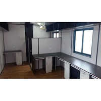 Portable Office Container - Galvanized Iron And Hylum, White Color | High Wind Resistance, Pvc Sliding Window, Durable Cement Fiber Floor With Vinyl Carpet