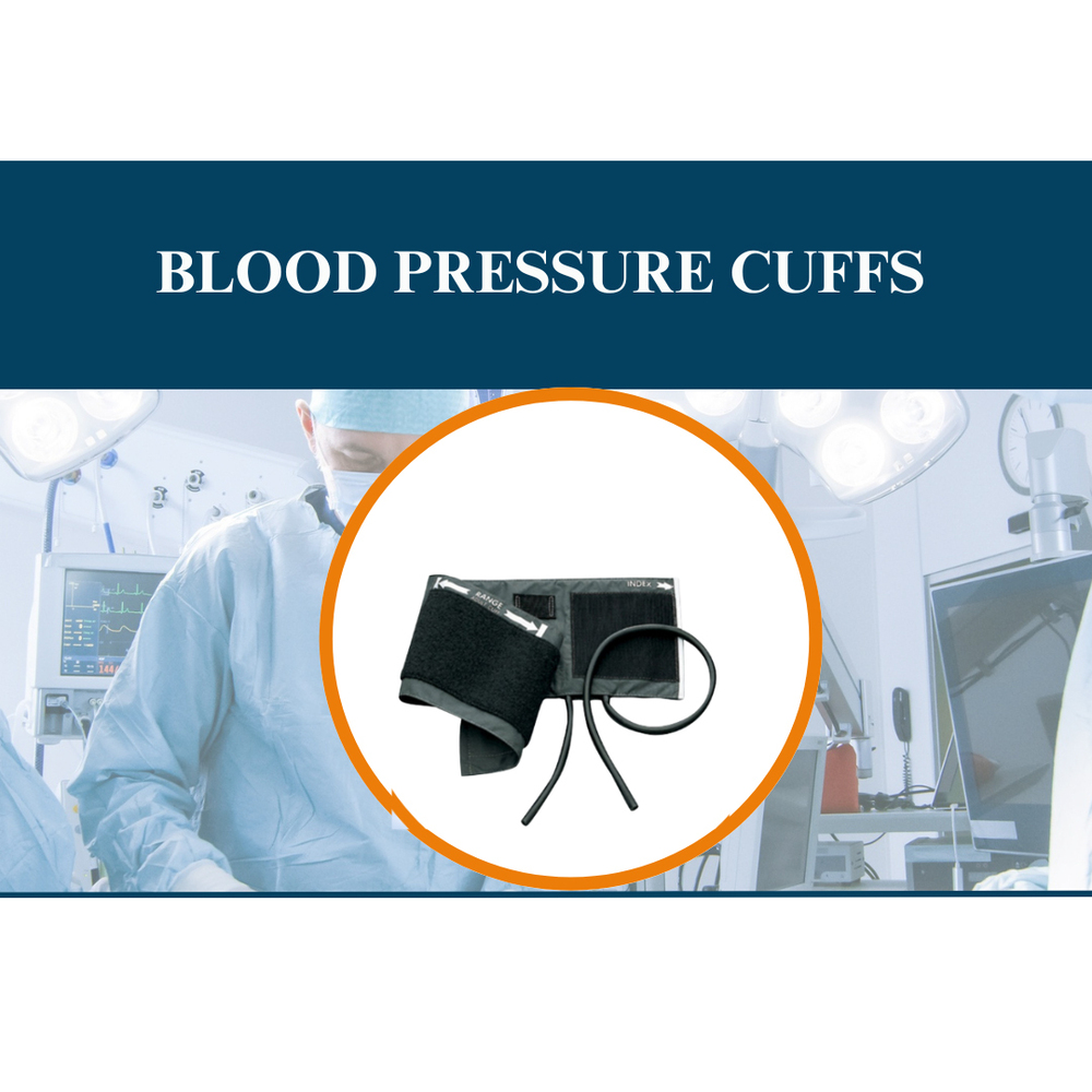 Blood Pressure Cuffs - Durable Fabric and Rubber, Standard Adult Size, Black | Lightweight, Manual Inflation and Deflation, Portable Use