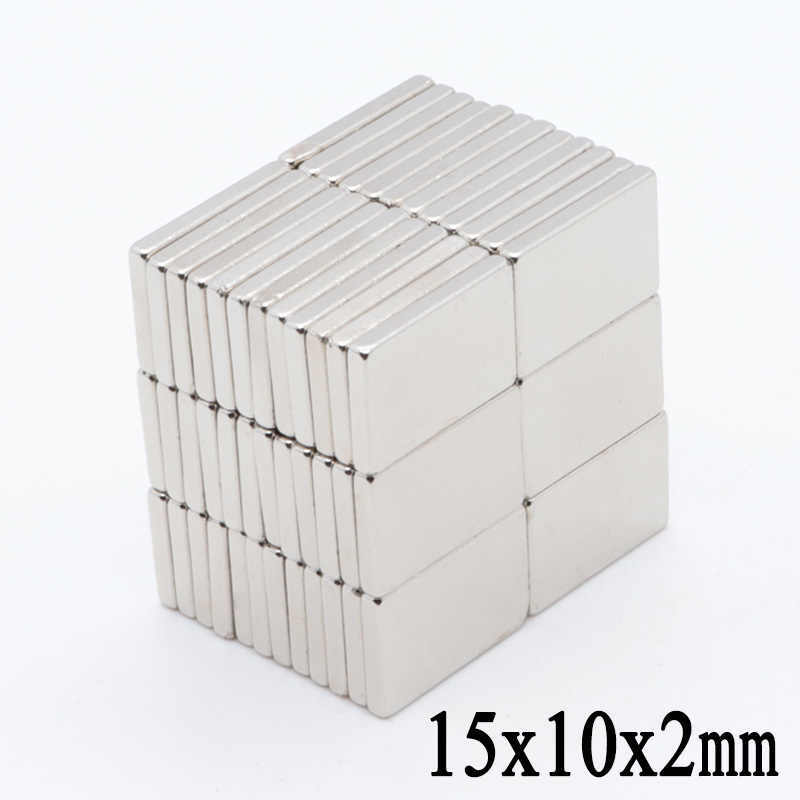 15 x 10 x 2mm Neodymium Block Magnets