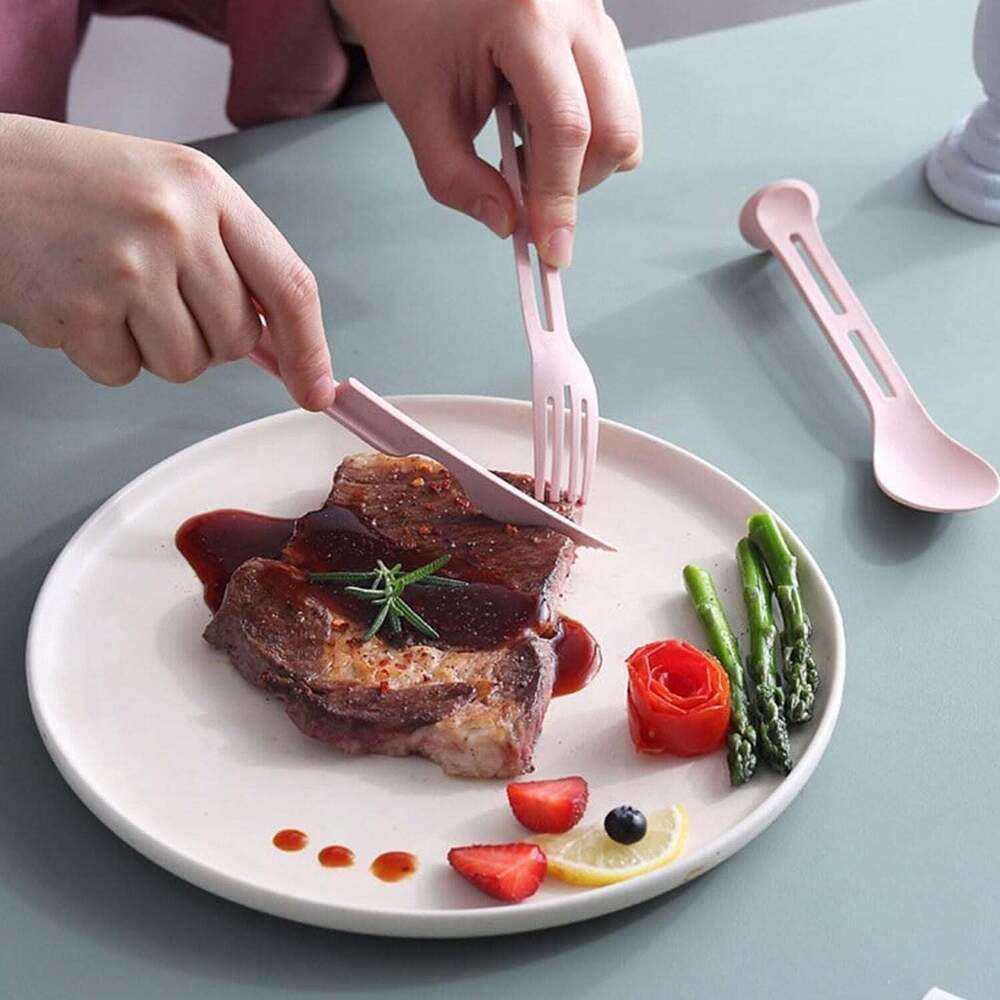 3 In 1 Reusable Spoon, Knife Forks Tableware, Spoons
