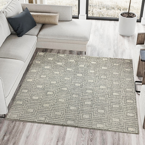 Grey Hand Tufted Carpet - Design: Modern