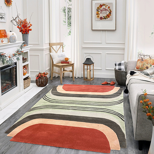 Red Modern Hand Tufted Carpet
