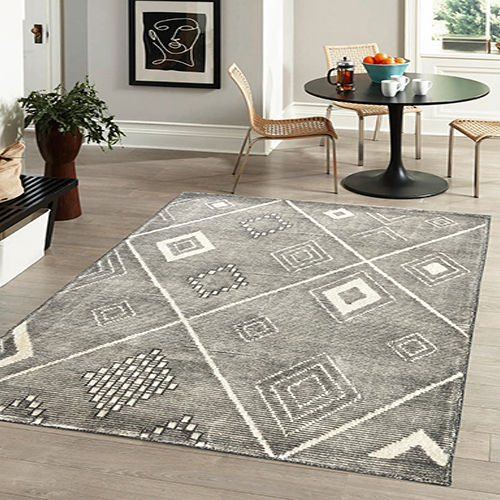 Grey Tufted Floor Rugs - Design: Modern