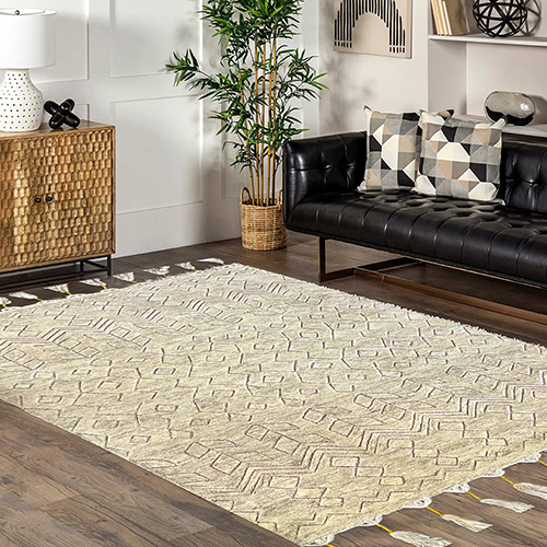 White Plain Tufted Floor Rugs