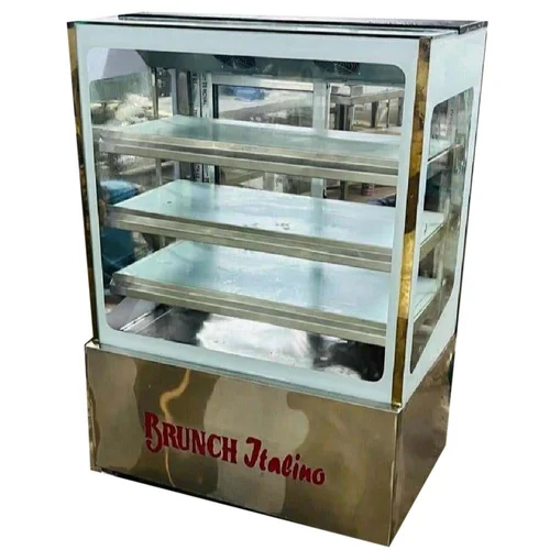 Rectangular Stainless Steel Sweet Display Counter - Color: Silver