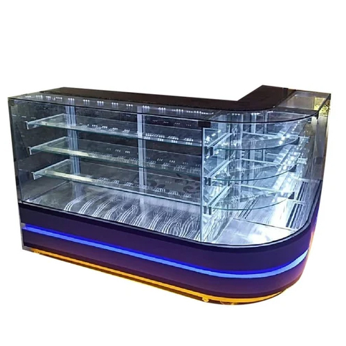 4.5 Feet Stainless Steel L Shape Sweet Display Counter