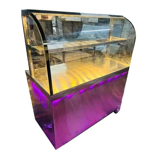Stainless Steel Curved Glass Display Counter