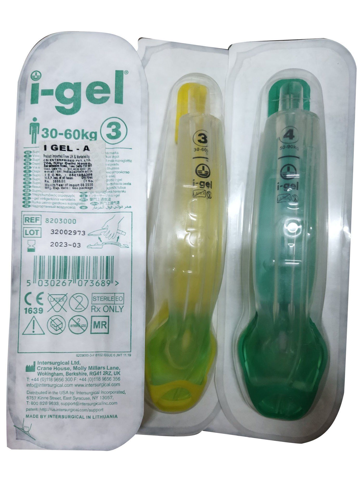 I Gel Supraglottic Airway Intersurgical I-Gel Supraglottic Airway Silicone