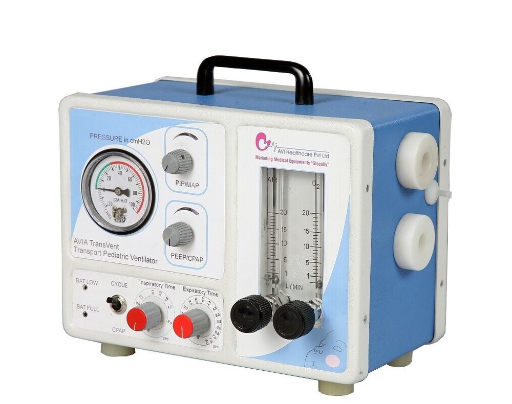 Avia Transvent Transport Ventilator - Plastic, 39.8x38.8x38.6 Cm, White | 0-50 Cm H2o Pressure Range, Cpap & Cmv Modes, 2 Kg Weight