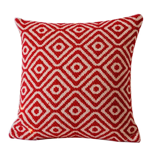 Jacquard Cushion Cover 16x16 Inch - Polyester Cotton, Square Shape | Customized Colors, Zipper Closure, Elegant Embossed Pattern, Decorative Use