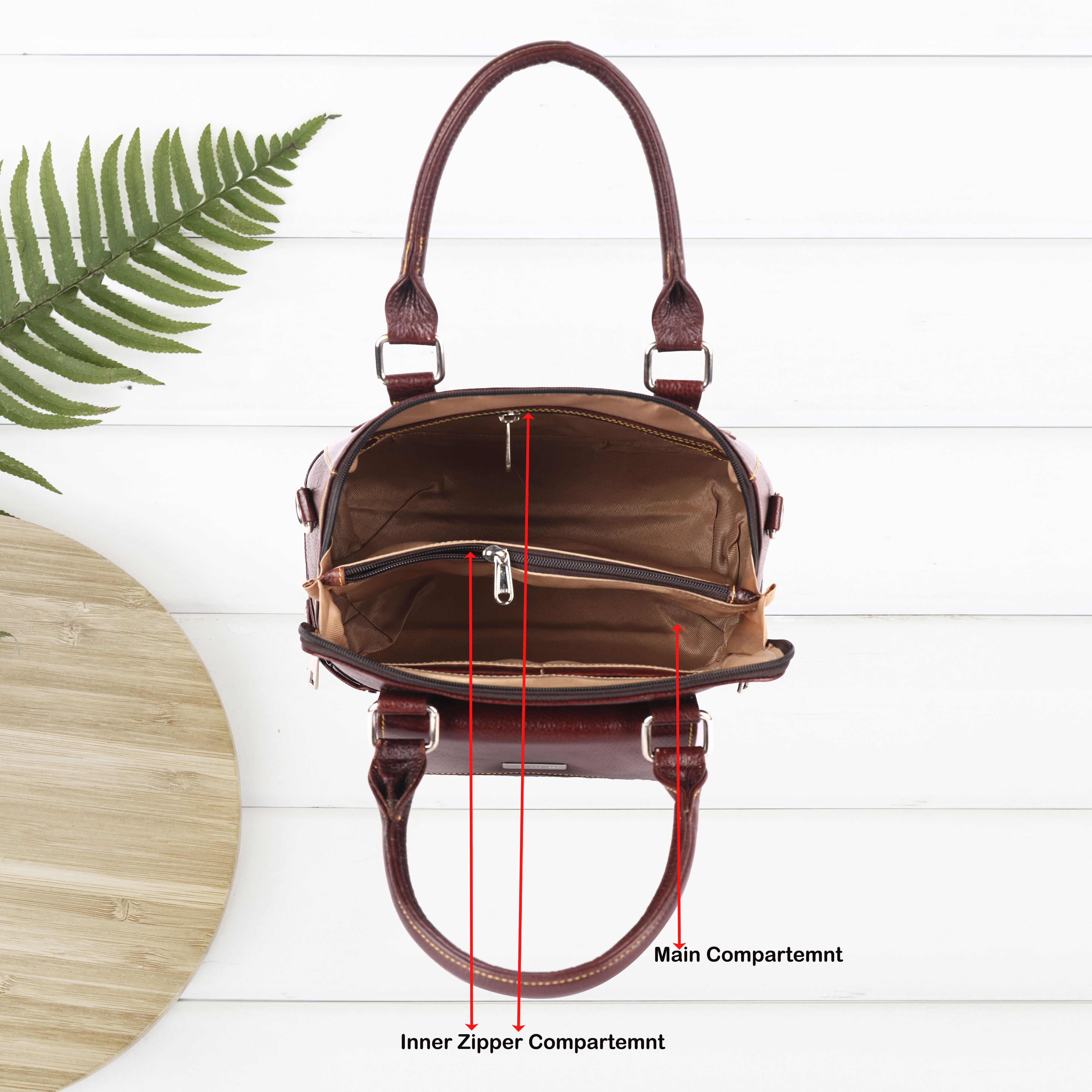 WILD WOOD NEST 100% Genuine Leather Handbag for Women - Brown