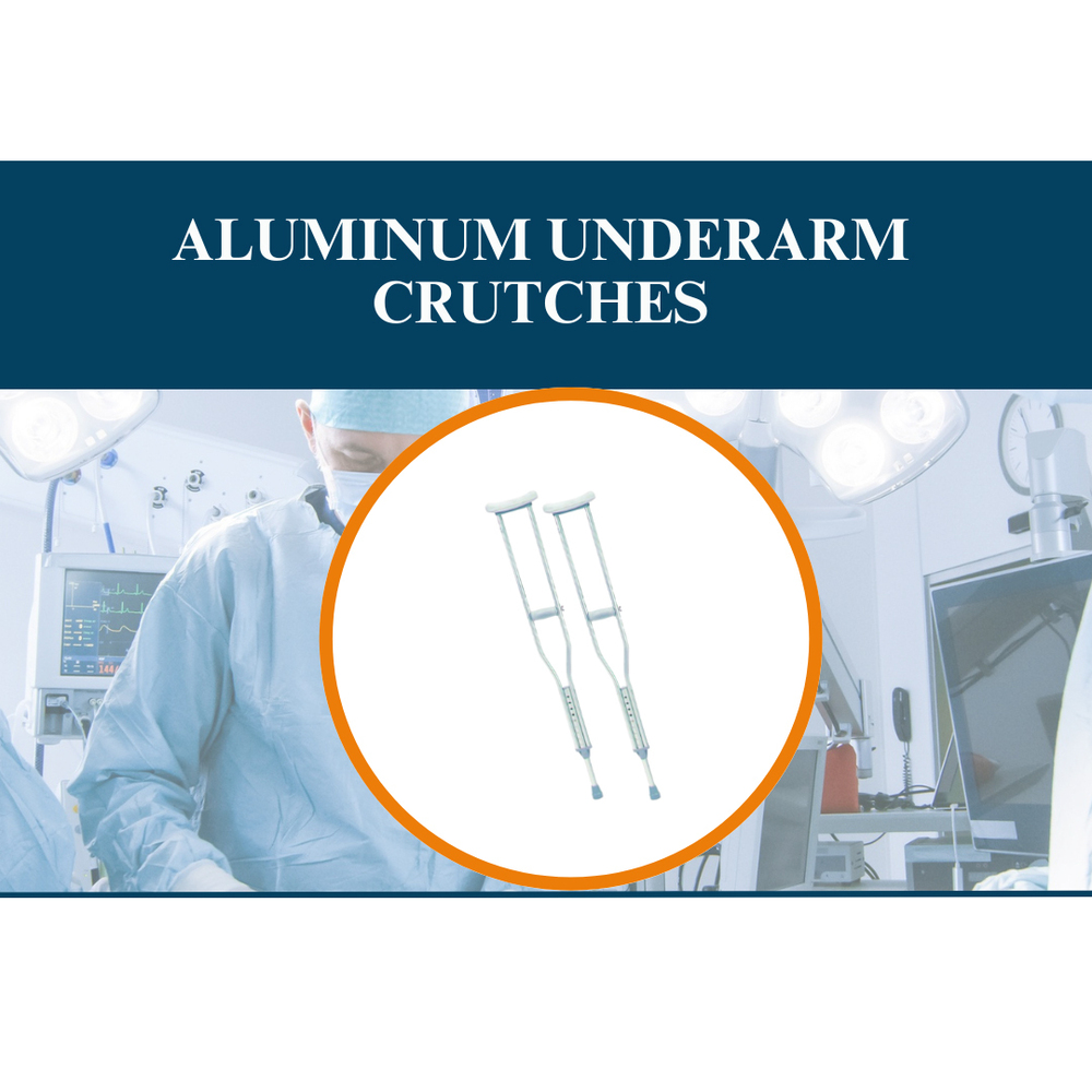 Aluminum Underarm Crutches - Color: Silver