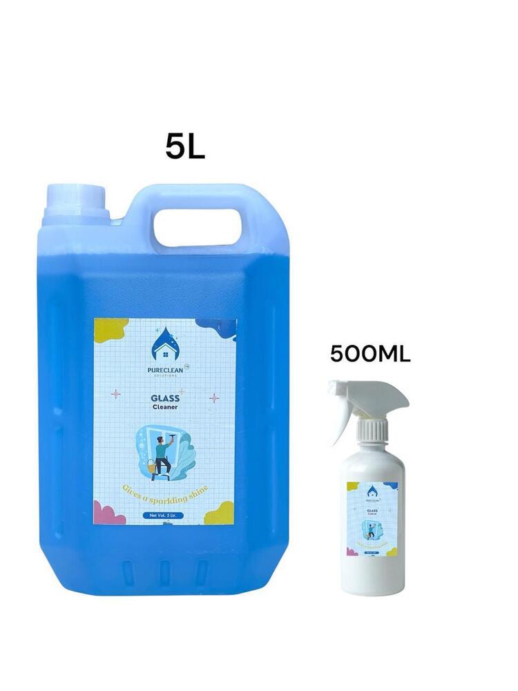 Glass Cleaner - 500ml & 5l , Eco-friendly Floral Fragrance, Streak-free Blue Formula