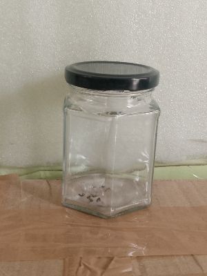 Hexagonal Glass jar