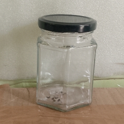 Hexagonal Glass jar