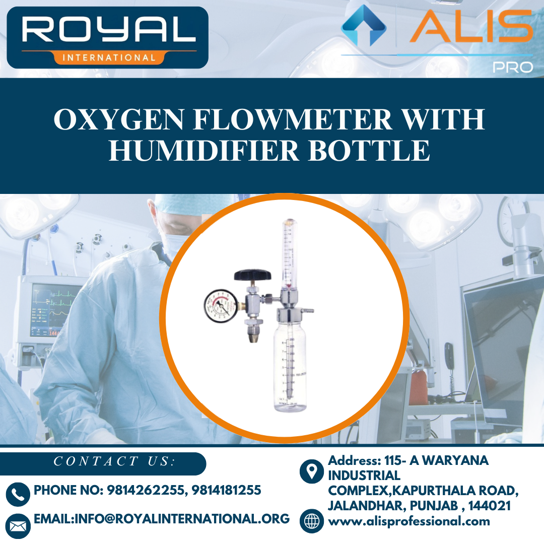 Oxygen Flowmeter With Humidifier Bottle