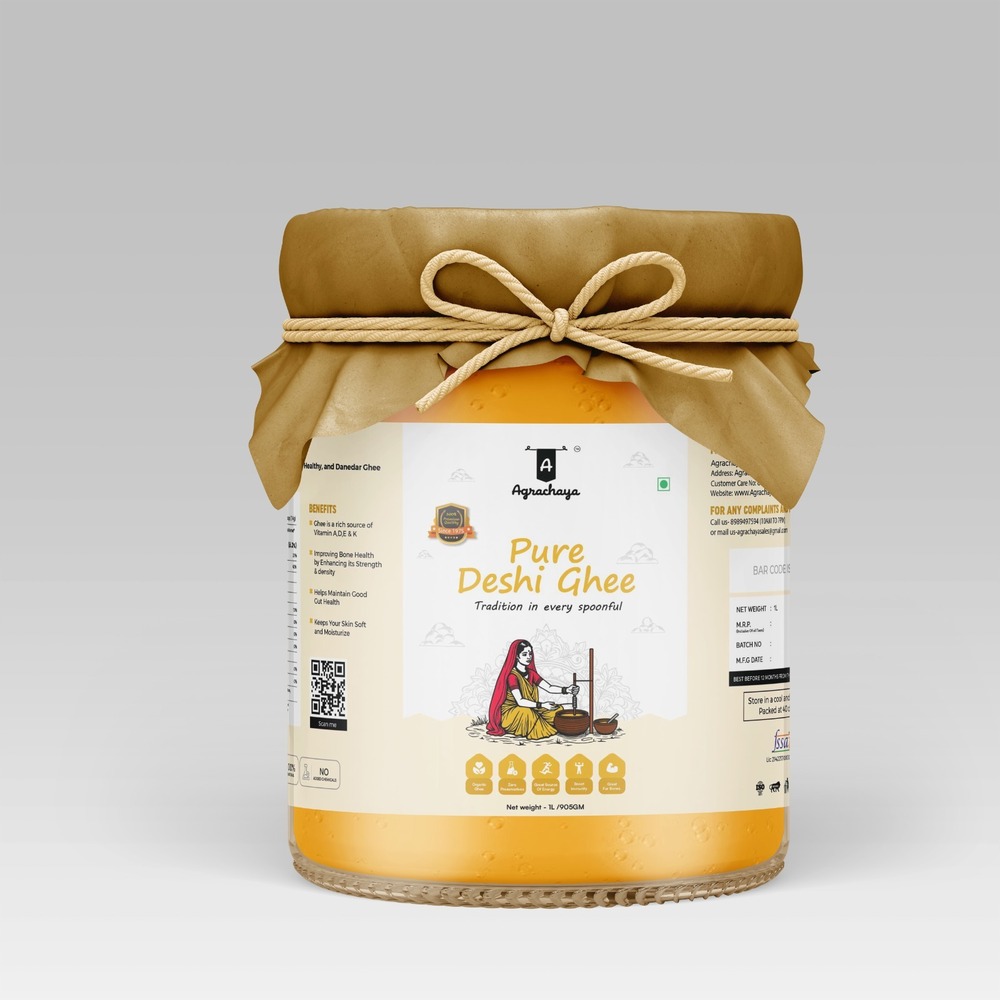 Pure Agarcharya Desi Ghee - Color: Yellowish Golden